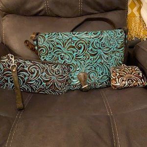 Turquoise and brown Patricia Nash